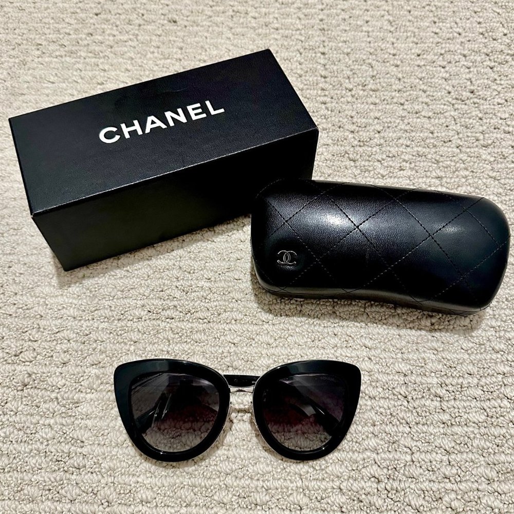Black Chanel Cat Eye Sunglasses